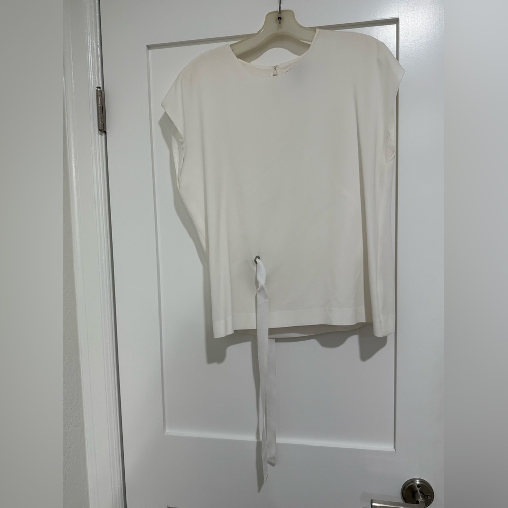 Rag&Bone white sleeveless blouse with grommets and side tie